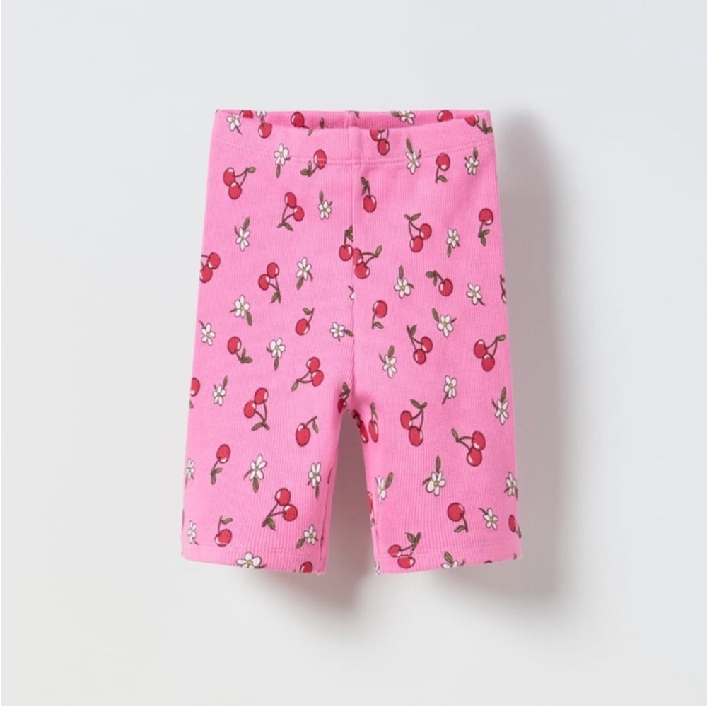 ZARA CHERRY PRINTED CYCLING SHORTS